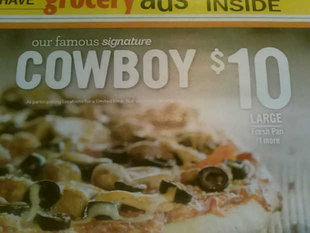 Cowboy flavoured pizza