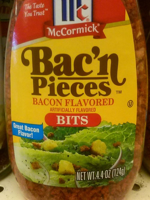 'Bacon' flavoured - contains no bacon